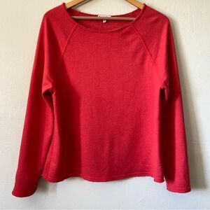 Anthropologie Red Crew Neck Sweater